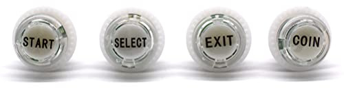 Arcity Lot de 4 boutons poussoirs à LED 24 mm avec micro-interrupteur pour machine d'arcade et console de jeux 5 V Blanc