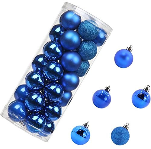 Dekorationen Weihnachtskugel Rot Gold Silber Rosa Blau Hängende Home Party Decor 35PC Weihnachtskugeln Ornament Weihnachtsbaumkugel-Blau,Italien