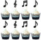 Gyufise 36Pcs Music Notes Cupcake Toppers and Wrappers Glitter Musical Symbols Cupcake Picks for Rock Music Theme Baby Shower Kids Birthday Party Cake Decorations Supplies