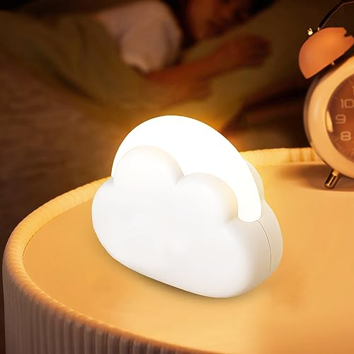 1 veilleuse LED pour enfant - Portable - Nuage - Intensité variable - Rechargeable par USB - Veilleuse d'allaitement pour chambre à coucher, chambre d'enfant, chambre de bébé - Cadeau pour femme,