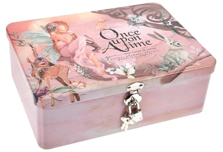 YARNOW Scatola in latta con lucchetto, contenitore in latta con coperchio, custodia in metallo per cioccolatini, caramelle, gioielli (bello) contenitore ermetico per biscotti