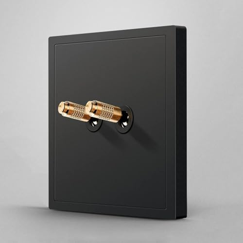 Lichtschalter,Antiker Schalter, 1–4 Gang 2-Wege-Mittelschalter 86 Wandtyp 110–250 V Hebelschalter The Walls Retro-Kippschalter aus massivem Kupfer handgefertigter Kipp-Lichtschalter for Arbeitszimmer,