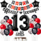 Offizielle Teenager 13. Geburtstag Dekoration Jungen Mädchen, Luftballon 13.Geburtstag Schwarz Rot, Geburtstagsdeko 13 jahre Mädchen Offizielle Teenager Ballon Deko