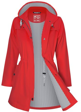 ATLASLAVA Regenjacke Damen Lang Wasserdicht Kapuze Regenmantel übergangsjacke Trenchcoat Outdoor Mantel S-3XL