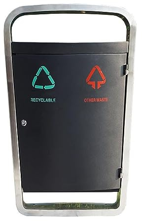 ALLC Poubelle Exterieur Poubelle extérieure poubelle en acier inoxydable Classification poubelle détachable poubelle Machine bureau parc poubelle pour la Maison le Garage l'allée Extérieure