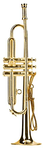 Instrument Ornament Vergoldet, Miniatur Trompete Modell, Kupfer Miniatur Trompete mit Ständer und Koffer, Hohe Simulation Mini Musikinstrument für Dekorative Weihnachten Geburtstag Geschenk