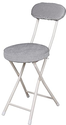 LANNADD 74cm Liegestuhl, Klappbarer Barhocker Klappstuhl Mit Rückenlehne, Tragbaren Klapphocker Küchenklappstuhl Esszimmer-Klappstuhl Geeignet für Wohnheime und Wohnungen - Grau