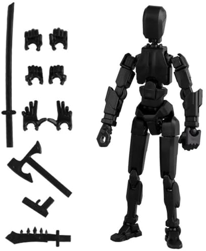 OUDQFCJ Actionfigur Actionfigur mit Waffen und Händen 3D gedruckte mehrgelenkige Roboter Dummy Actionfigur mit 13 Gelenken