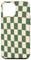iPhone 12 Pro Max Swirl Checkered Sage Green Vintage Checkerboard Case