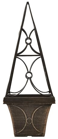 Pyramid Trellis Planter Patio Doorway Entrance Garden Decorative Climbers UV Frost-Resistant Plastic French Style 60cm