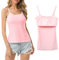 Mayoii Vest Top with Built in Bra UK, Breathable Tank Top with Built in Bra with Adjustable Shoulder Strap (Pink-M)