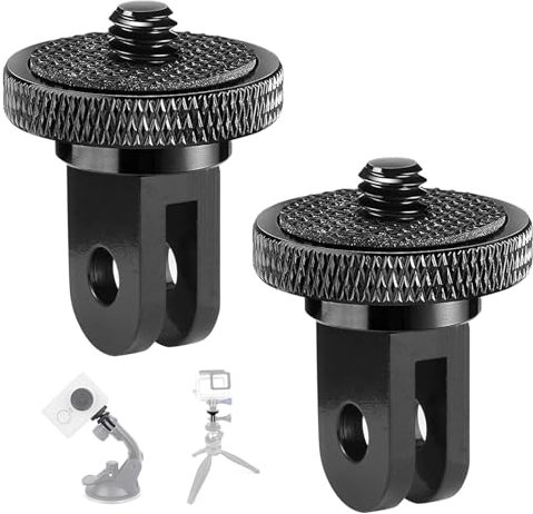 Adattatore in Alluminio da 1/4 inch - 20 Pollici Adattatore per Treppiede Accessorio 2 Pezzi per Fotocamera Gopro Sony Gopro Hero Insta360 Sjcam Sj4000 Xiaomi Xiaoyi e Altre Action Camera
