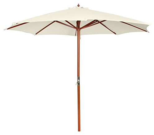 Iiaky Sonnenschirm 300 x 258 cm Sandweiß Sonnenschirm Strand Sonnenschirm Balkon