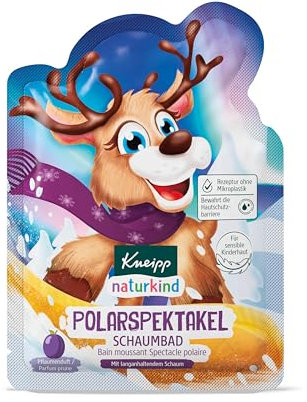 Kneipp naturkind Schaumbad Polarspektakel - Färbt das Wasser violett und duftet nach Pflaume - Für sensible Kinderhaut - 40ml