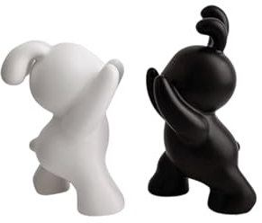 HGTYDV2 Hasen-Buchstützen, kreative Kaninchen-Kunst-Buchstützen, Keramik-Tierfiguren, Ständer, Organizer, Moderne Buchhalter, Stopper für Bücher/Filme/CDs/Videospiele