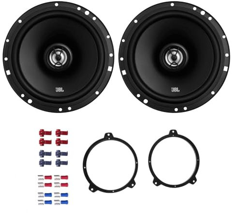 JBL Stage1 621F Lautsprecher mit Einbauset passend für BMW 3er Cabrio (E46) 2000-2007 Türen vorne 350W 165mm 2 Wege Koax