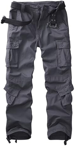 VATINNT Cargo Work Trousers Women's Outdoor Hiking Trousers Casual Tactical Cargo Pants with 9 Pockets No Belt 2039 Grey Tag 10 = UK 14