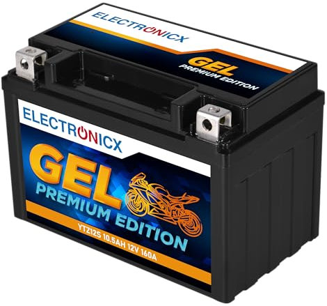 Electronicx GEL Motorradbatterie 12V 11Ah YTZ12-S – Wartungsfrei, Hohe Startleistung 160A, Vibrationsresistent – Perfekt für Tourer, Sportler, Enduro & Chopper