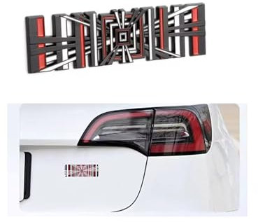 Manori Market Individuelle 3D-Aufkleber für die Kofferraum-Dekoration, selbstklebend, für Tesla Dual Motor & Plaid, kompatibel mit Tesla-Modelle: X, Y, S und 3 Highland (Plaid, Schwarz, Schwarz &