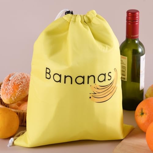 Yellow Banana Bag, Vegetable Bags Vegetable Storage Bags Reusable Produce Bags Banana Keep Fresh Drawstring Storage Bag Prevents Odor Fresher for Longer Bags for Fruits and Vegetables (yellow)