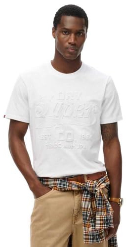 Superdry Herren Lässiges Workwear T-Shirt mit Prägung Optik M