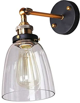 OSALADI Industrielle Wandleuchte Fassung Ohne Leuchtmittel Für Balkon Wohnzimmer Büro Aus Eisen Mit Antikem Praktische Wandlampe Geeignet Für Bar Loft Laden Und Arbeitszimmer