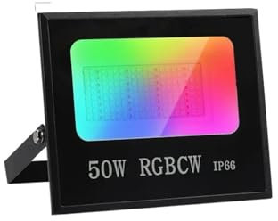 Foco Led Exterior, Reflector LED Inteligente Tuya, Iluminación Exterior, 30W, 50W, 100W, RGB, Luz Blanca Fría Y Cálida Regulable, Compatible Con Y ,para patios, garajes y más(No Remote Control,50W_WIF