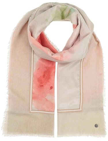 FRAAS Patchwork-Stola mit Erdbeer-Muster - 70 x 180 cm - Schal in Seide auf Baumwolle