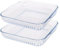 Argon Tableware Optical Square Glass Oven Dishes - 30cm x 27.5cm - 2x Large Deep Baking Casserole Lasagne Roasting Roaster Cooking Tray Bowl | Microwave Safe, Freezer Safe
