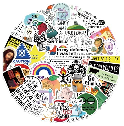 Nurila 50 Stück Sticker Set, Lustige Sticker, Wasserdicht Lustige Aufkleber für DIY Laptop Gepäck Kühlschrank Auto Motorrad Fahrrad Phone Dekor Sammelalbum Graffiti Aufkleber