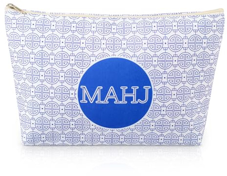 Colorato Mahjong Tiles Bag with Zipper, Blue