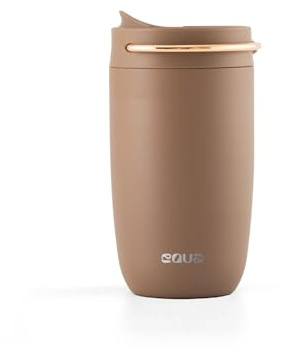 EQUA Cup - Thermobecher aus Edelstahl mit Keramikbeschichtung - Hält bis zu 4 Stunden heiß - 100% Auslaufsicher & mit Silikonboden - Umweltfreundlich & Stylisch - 300 ml (Toffee)