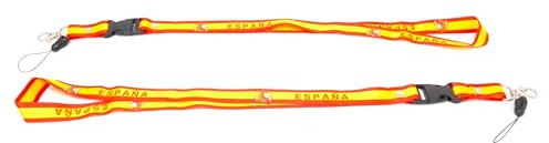 Genérico Cordon porte-clés Espagne avec drapeau espagnol et blason, rouge et jaune, 2 unités 60 cm