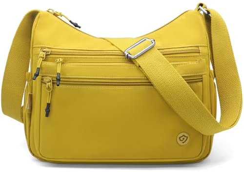 Umhängetasche Damen Mittelgroß Crossbody Bag Wasserdicht Nylon Handtasche Damen mit Vielen Fächern Leicht Schultertasche Verstellbarer Breitem Freizeit Klein Messenger Bag