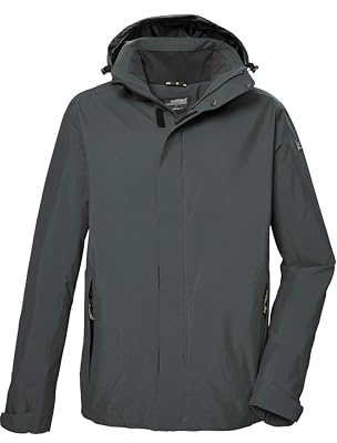 killtec Herren Funktionsjacke/Outdoorjacke wasserdicht mit abzippbarer Kapuze, Kurzgröße KOS 183 KG MN JCKT