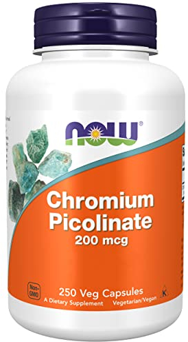 Now Foods, Chromium Picolinate (Picolinato de Cromo), 200mcg, 250 Cápsulas veganas, Probado en Laboratorio, Oligoelemento, Cromo, Sin Gluten, Sin Soja, Vegetariano