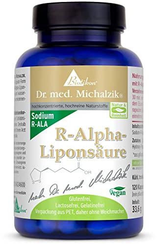 R-Alpha-Liponsäure Dr. med. Michalzik - wertvolles Sodium-R-Lipoat - Sodium-R-Alpha-Lipoat [ 200 mg] - ohne Zusatzstoffe - von BIOTIKON®