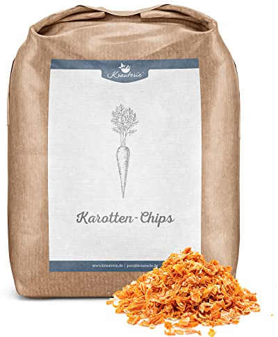 Krauterie fein geschnittene Karottenchips für Pferde in Spitzenqualität (500 g) - Artgerechtes Einzelfuttermittel für Pferde, frei von Zusatzstoffen