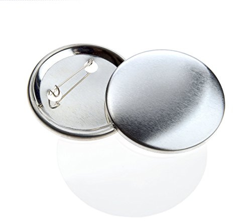 Buttonrohlinge 50mm (500 Stück) für Badgematic Buttonmaschine mit Sicherheitsnadel