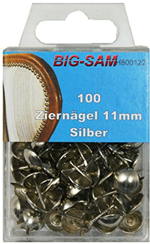 BIG-SAM - Ziernägel - Vintage Polsternägel - 15, 25 oder 100 Stück - (100 Stück, Silber)