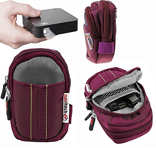 Navitech Purple Protective Portable Projector Carrying Case and Travel Bag Compatible with The UO Smart Beam Laser Portable Mini Projector