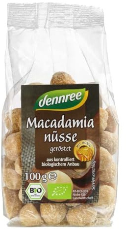 dennree Macadamianüsse mit Honig, geröstet (100 g) - Bio