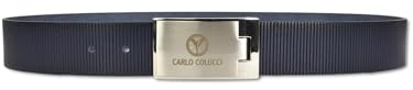 Carlo Colucci Sportiver Gürtel mit Rillenprägung Marine 100
