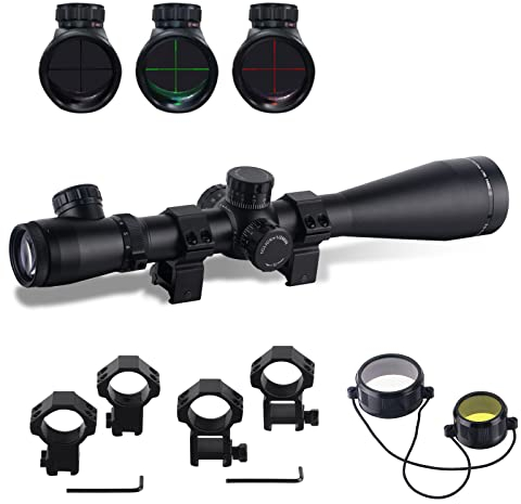 FOCUHUNTER Zielfernrohr Luftgewehr 3.5-10X50mm Softair Scharfschütze Zielfernrohr Rot Illuminated Absehen mit 20mm/11mm Montage, für Armbrust Gewehr Jagd