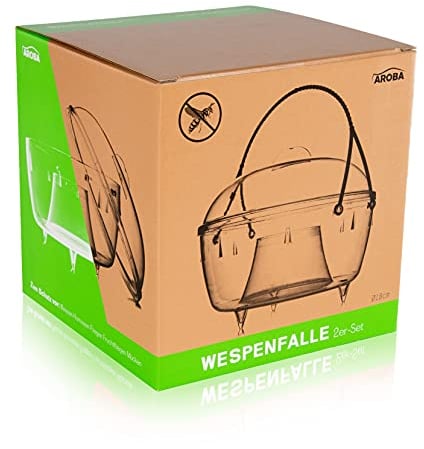 AROBA 18er Set Große Insektenschutz Wespenfalle 18cm - Effektive Umweltfreundliche Fliegen, Insekten, Mücken-Falle für Garten und Terrasse - Wespenstopp