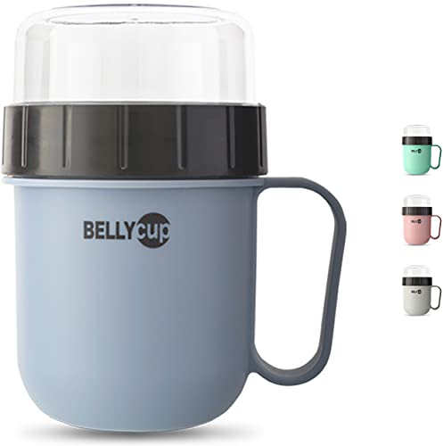 fenchi's AUSTRIA Müslibecher to go Kinder - auslaufsicherer Joghurtbecher mit Deckel & Henkel 750 ml (520 + 230 ml) BPA-frei - original Bellycup Müslibehälter (blau)