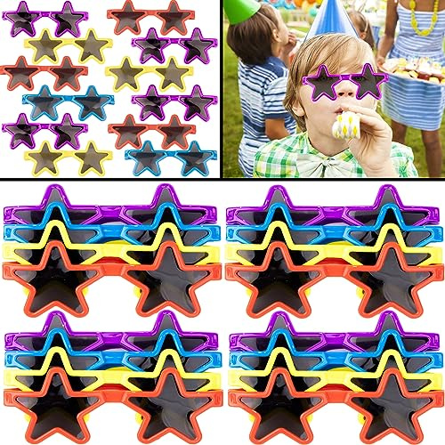 12 Stück Kinder Sternform Sonnenbrille Geburtstag Party Tütenfüller Beute Taschen Pinata Favor Spielzeug Geschenke Junggesellinnenabschied Foto Requisiten Weihnachten Strumpffüller