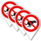 Lot de 4 Panneau à Pointe - Interdit de Laisser Vos Chiens Faire Leur Besoins Ici - Dimensions : 125 mm x 175 mm. - Aluminium 2 mm