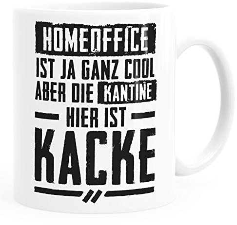 MoonWorks® Kaffee-Tasse Spruch Home-Office cool Kantine Kacke Bürotasse lustige Kaffeebecher weiß Keramik-Tasse