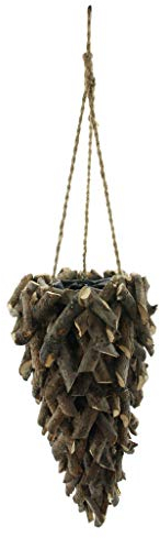 FRANK FLECHTWAREN Blumenampel, Pflanztrichter, Pflanzampel, Blumenampel, Pflanzampel Naturrattan Ø 20 x 40 cm
